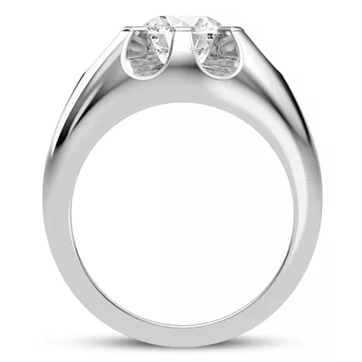 Sculpted Diamond Engagement Ring
