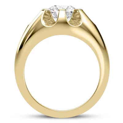 Sculpted Diamond Engagement Ring