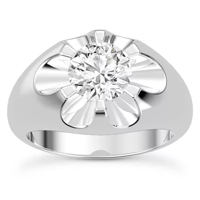 Sculpted Diamond Engagement Ring