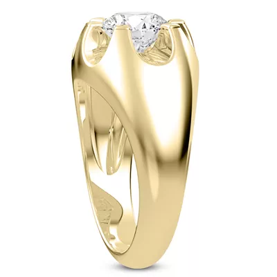 Sculpted Diamond Engagement Ring