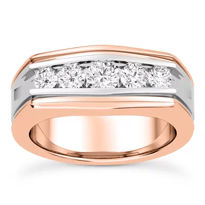 Graduating Round Channel-Set Lab Diamond Band (6.7mm)
