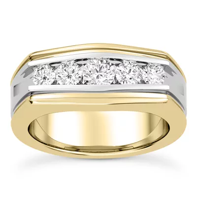 Graduating Round Channel-Set Lab Diamond Band (6.7mm)