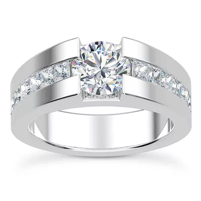 York Princess Channel Set Engagement Ring