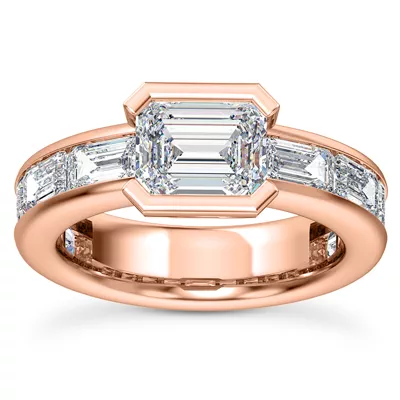 Hahn Emerald Channel Set Engagement Ring