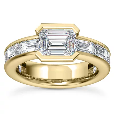 Hahn Emerald Channel Set Engagement Ring