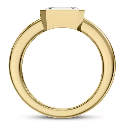 Hahn Emerald Channel Set Engagement Ring