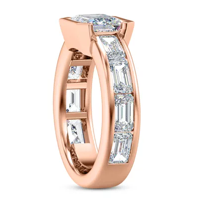 Hahn Lab Emerald Channel Set Engagement Ring
