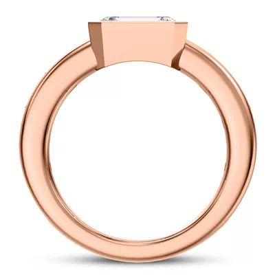 Hahn Lab Emerald Channel Set Engagement Ring