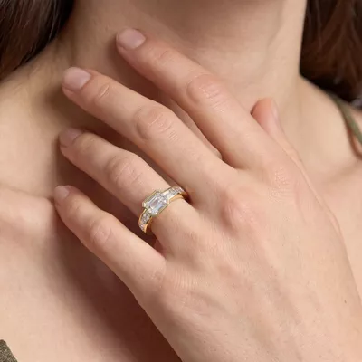 Hahn Lab Emerald Channel Set Engagement Ring