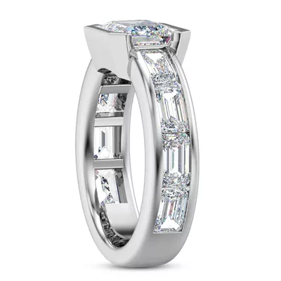 Hahn Lab Emerald Channel Set Engagement Ring