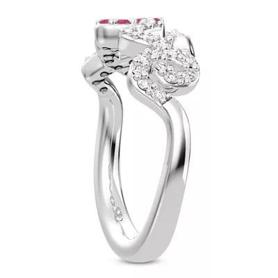 Diamond and Ruby Love Ring