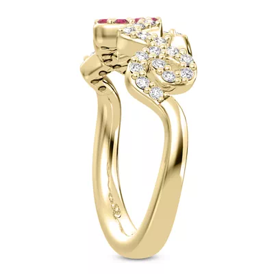Diamond and Ruby Love Ring