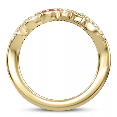 Diamond and Ruby Love Ring