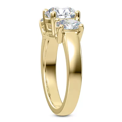 Roxie Oval Lab Side Stone Three-Stone Engagement Ring