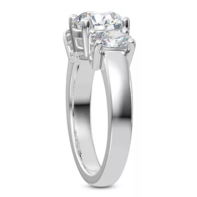 Roxie Oval Lab Side Stone Three-Stone Engagement Ring