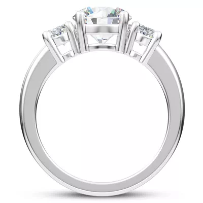 Roxie Oval Lab Side Stone Three-Stone Engagement Ring