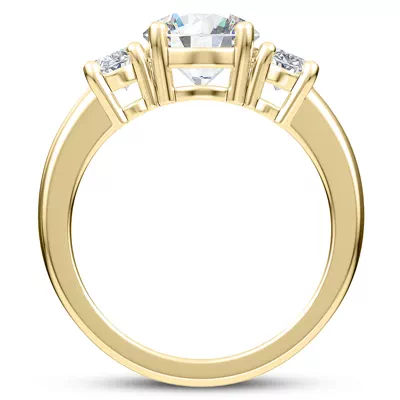 Roxie Oval Lab Side Stone Three-Stone Engagement Ring
