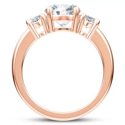 Roxie Oval Side Stone Three-Stone Engagement Ring