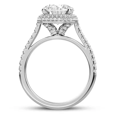 Isolde Double-Beveled Halo Engagement Ring