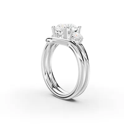 Stacy Three-Stone Hidden Halo Engagement Ring (.25 ct. tw.)