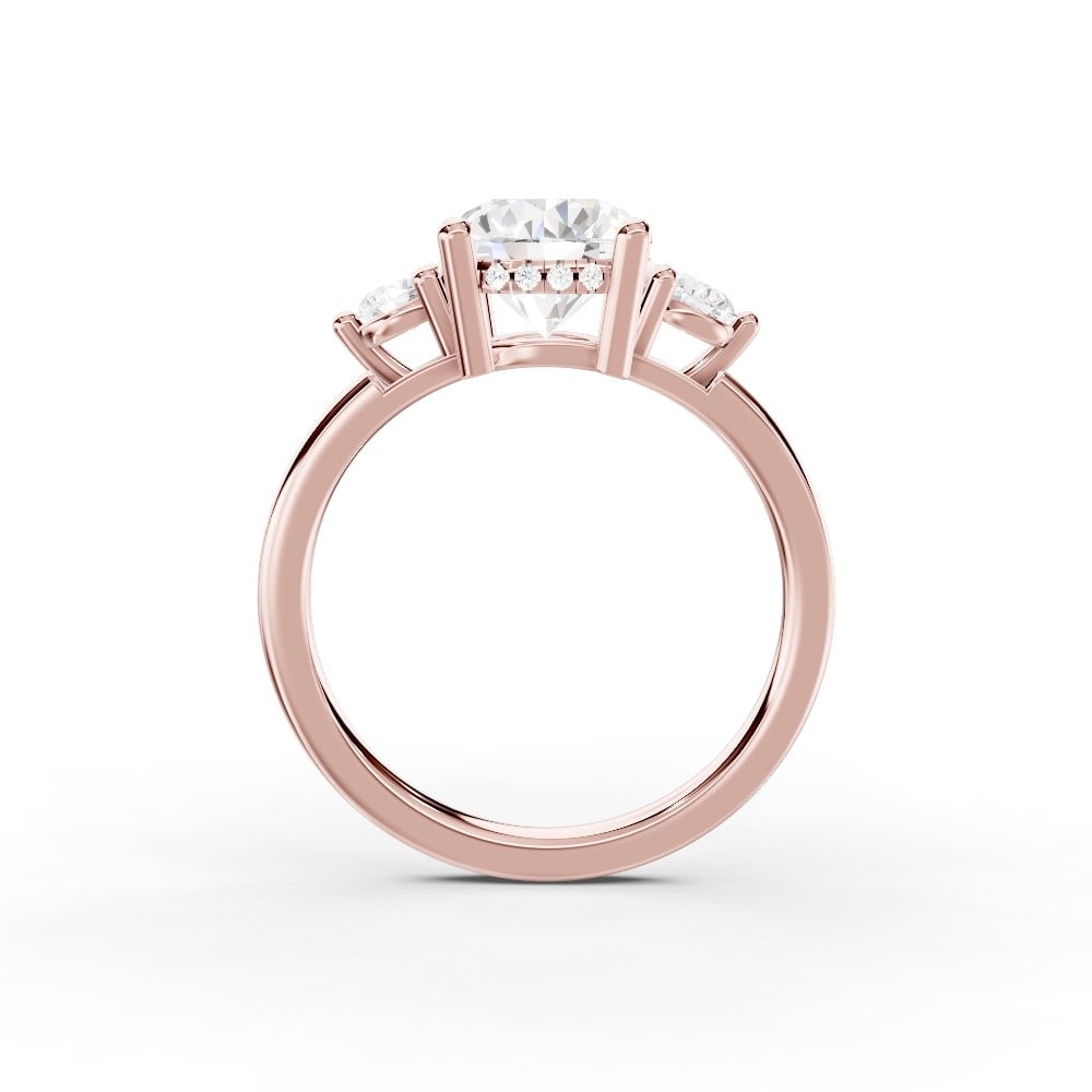 Stacy Three-Stone Hidden Halo Engagement Ring (.25 ct. tw.)