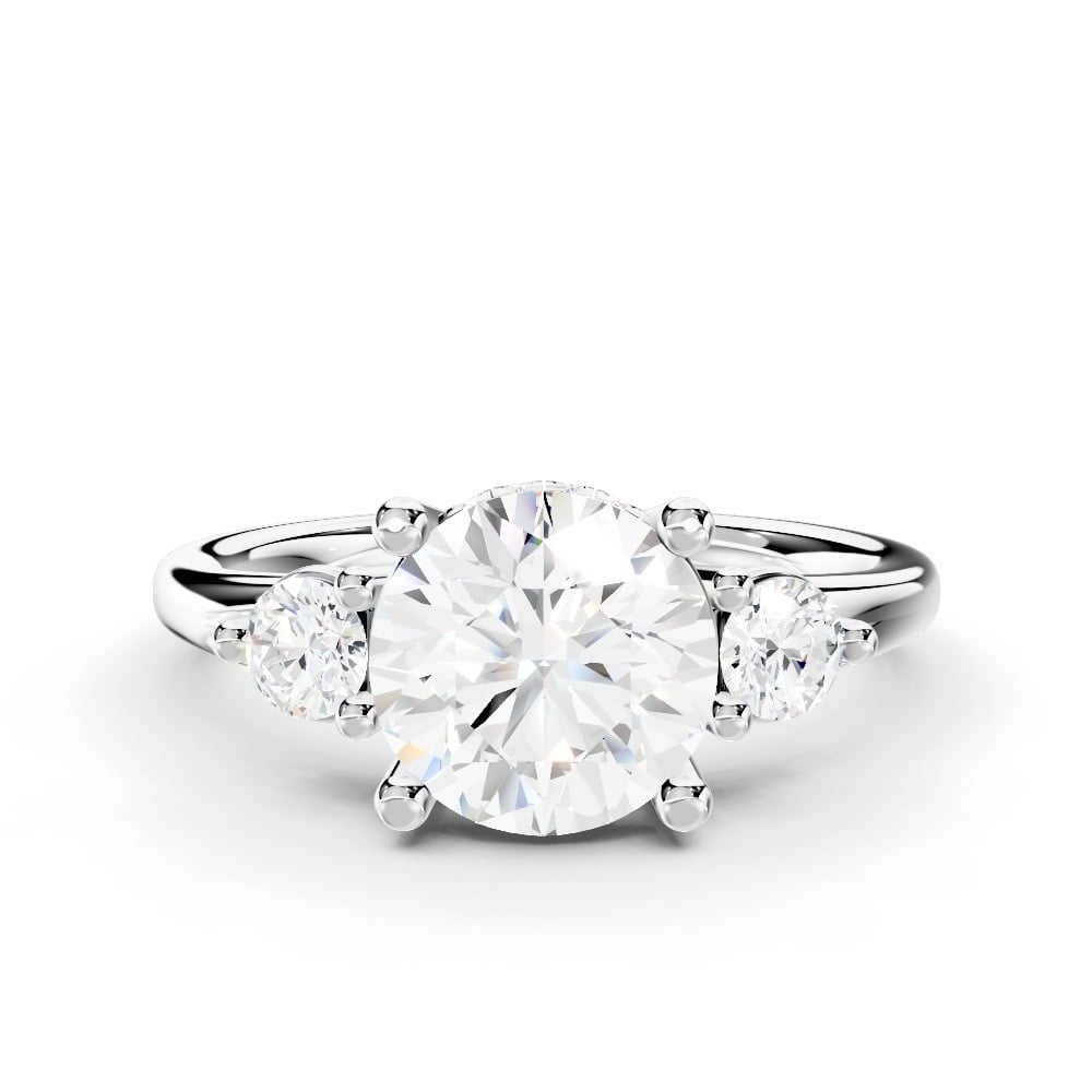 Stacy Three-Stone Hidden Halo Engagement Ring (.25 ct. tw.)