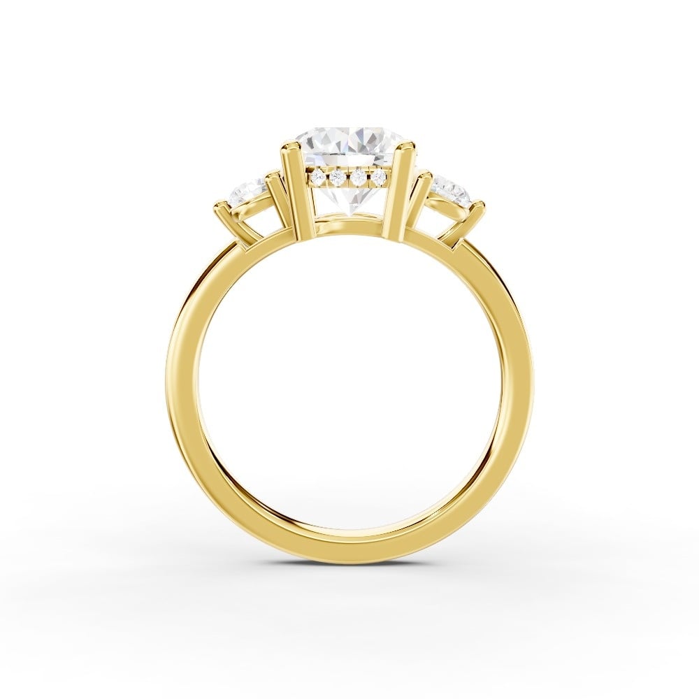 Stacy Three-Stone Hidden Halo Engagement Ring (.25 ct. tw.)