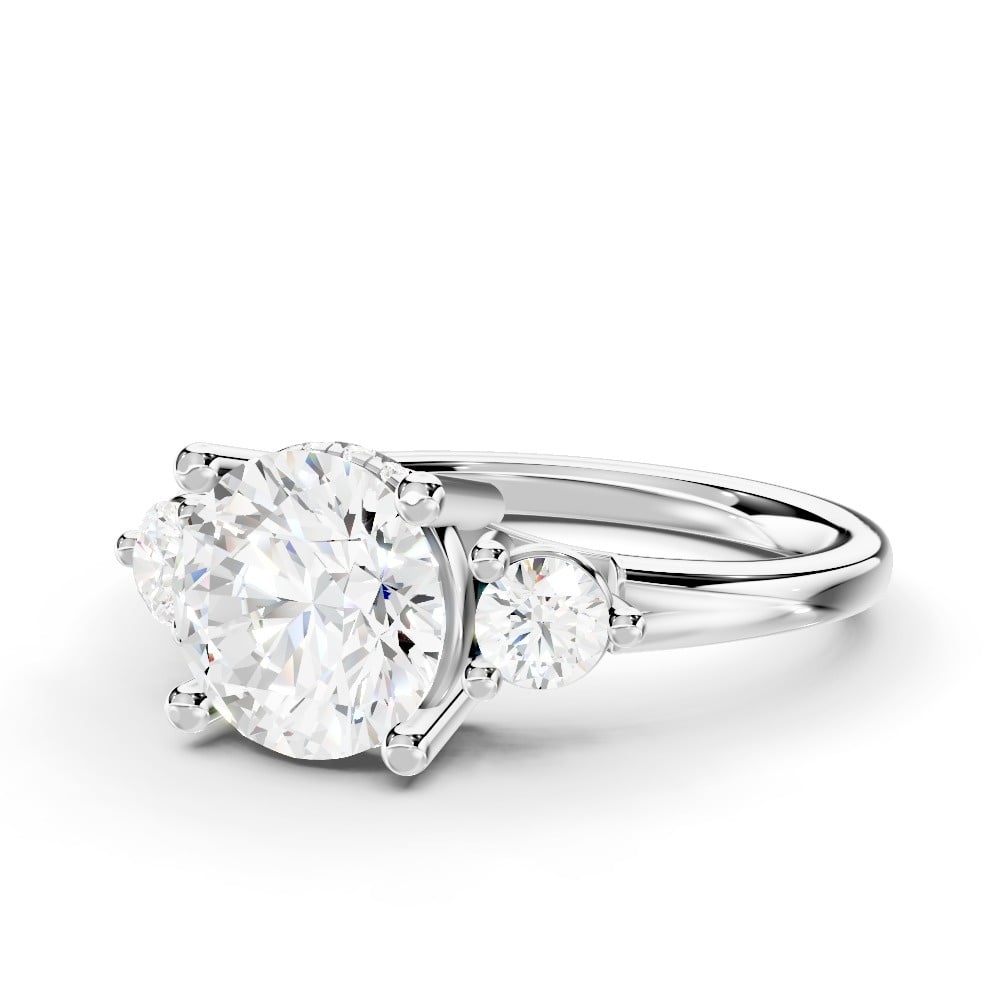 Stacy Three-Stone Hidden Halo Engagement Ring (.25 ct. tw.)