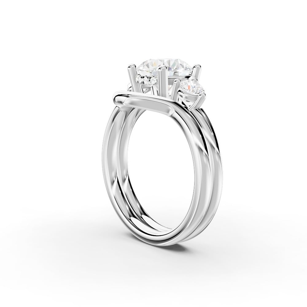 Stacy Three-Stone Hidden Halo Engagement Ring (.25 ct. tw.)
