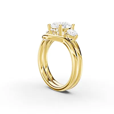Stacy Three-Stone Hidden Halo Engagement Ring (.50 ct. tw.)