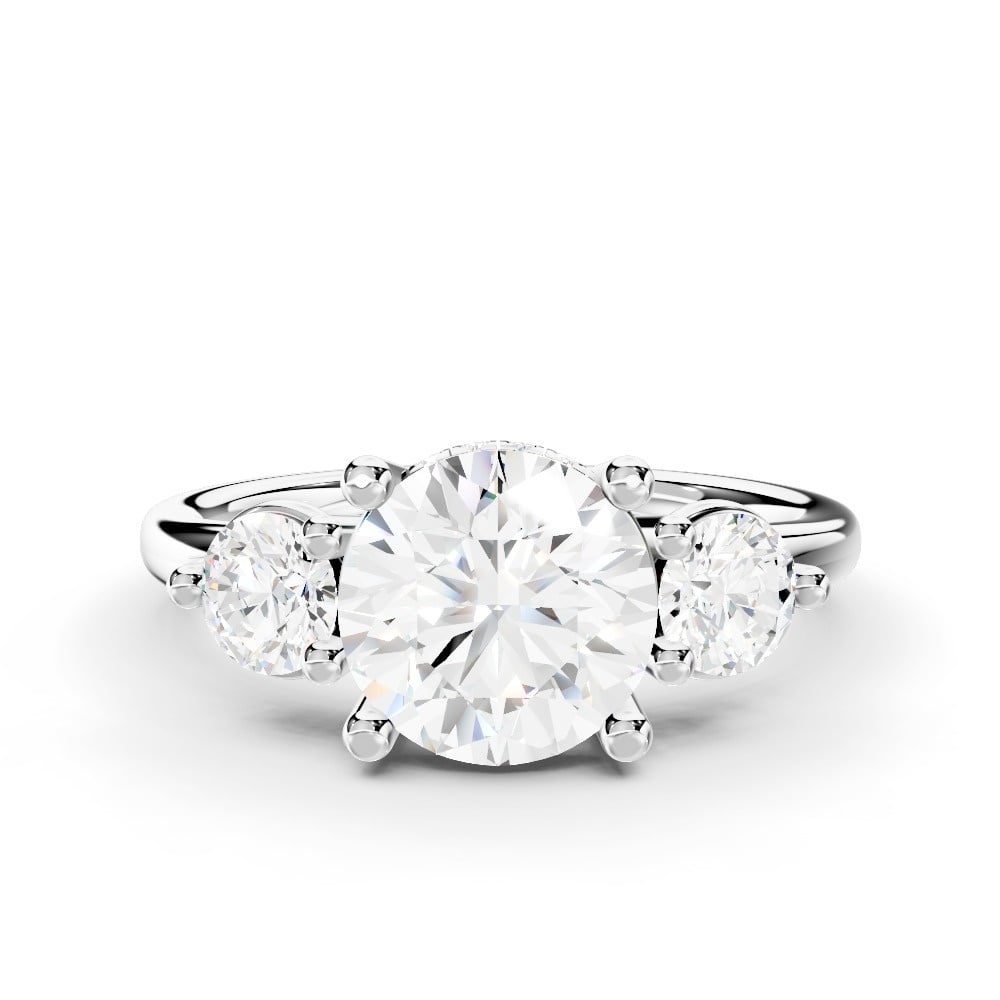 Stacy Three-Stone Hidden Halo Engagement Ring (.50 ct. tw.)