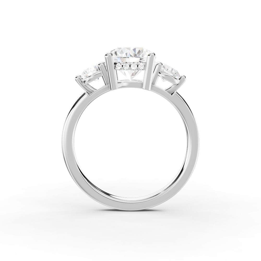 Stacy Three-Stone Hidden Halo Engagement Ring (.50 ct. tw.)
