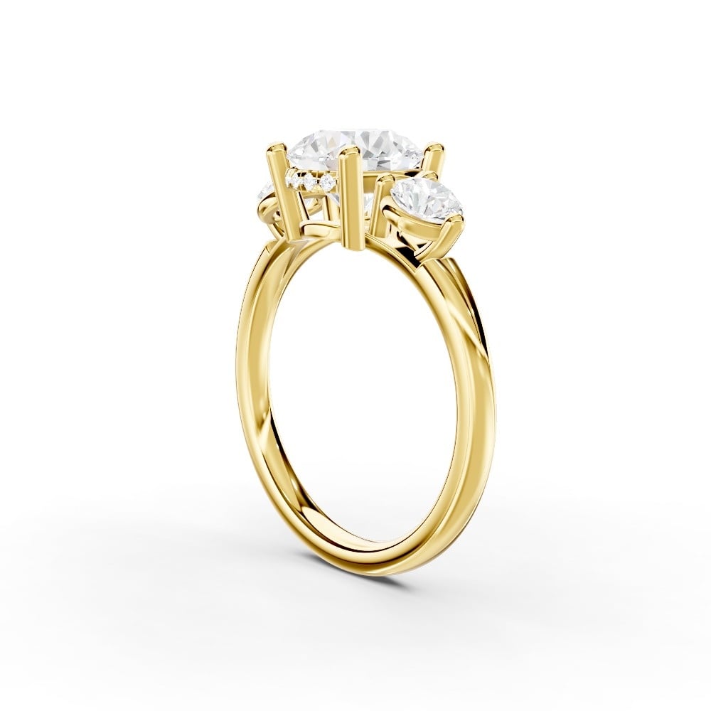 Stacy Three-Stone Hidden Halo Engagement Ring (.50 ct. tw.)