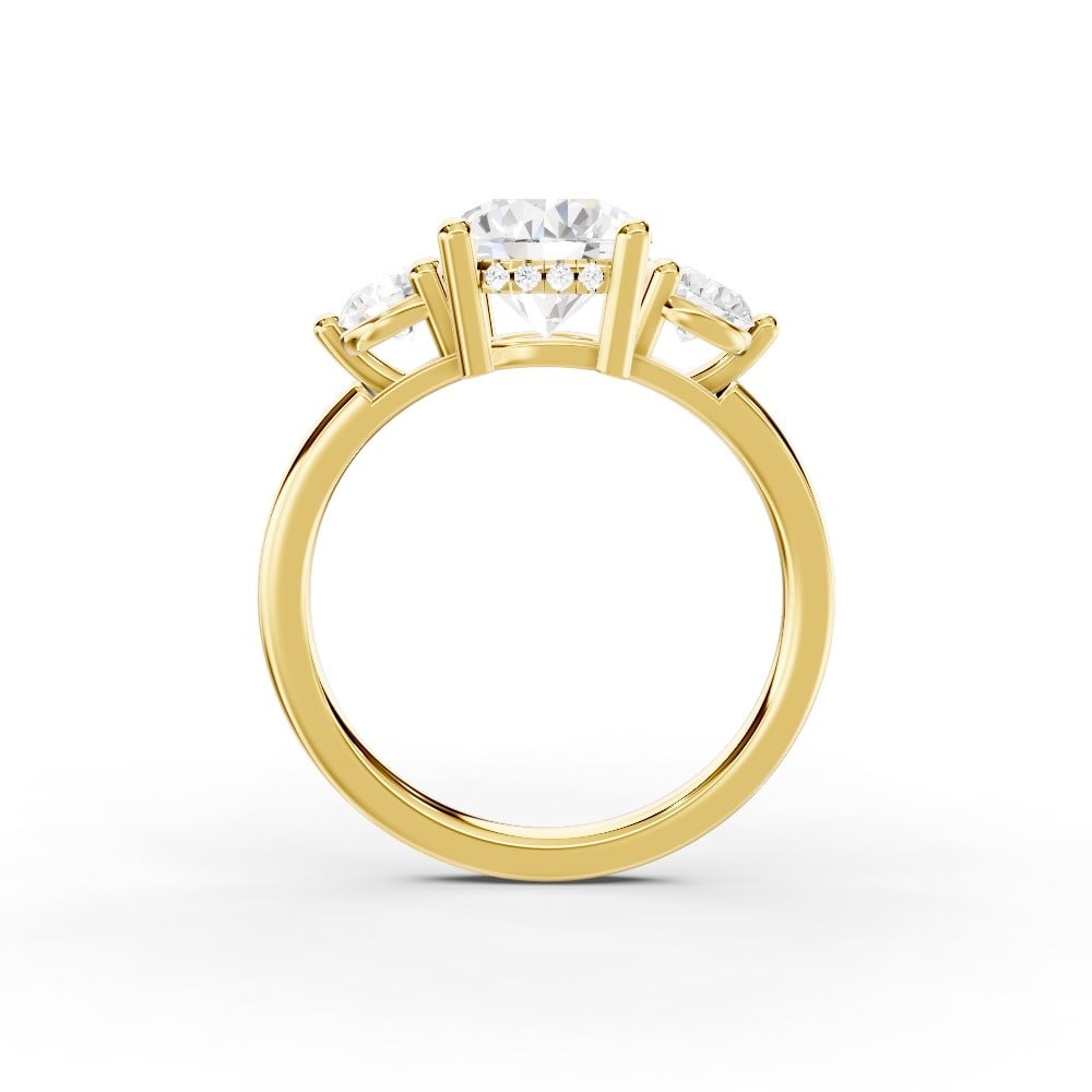 Stacy Three-Stone Hidden Halo Engagement Ring (.50 ct. tw.)