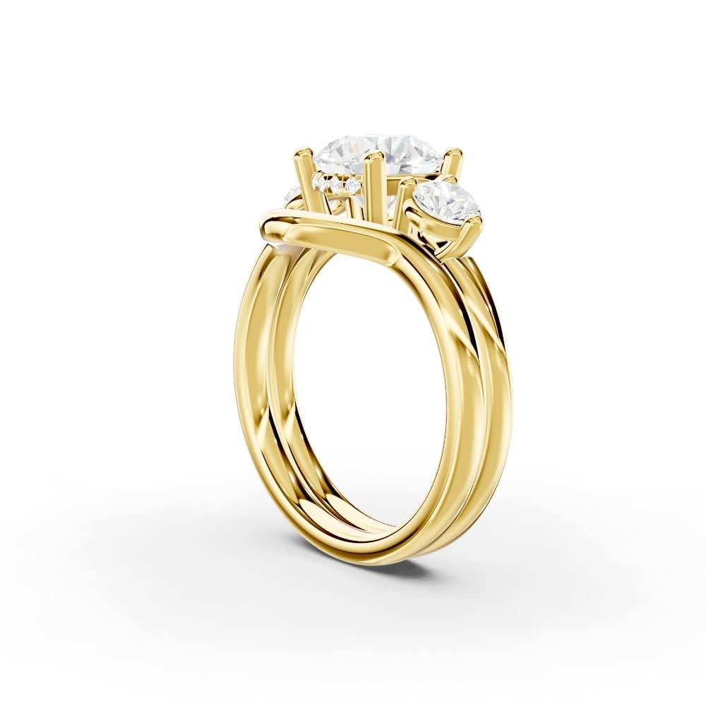 Stacy Three-Stone Hidden Halo Engagement Ring (.50 ct. tw.)