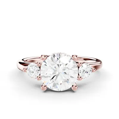 Stacy Three-Stone Hidden Halo Lab Diamond Engagement Ring (.25 ct. tw.)
