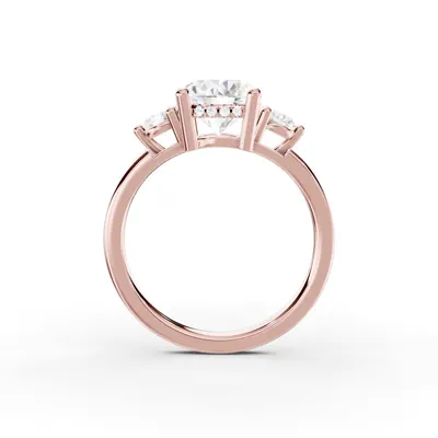 Stacy Three-Stone Hidden Halo Lab Diamond Engagement Ring (.25 ct. tw.)