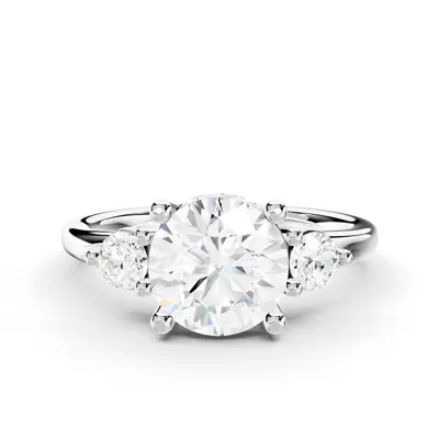 Stacy Three-Stone Hidden Halo Lab Diamond Engagement Ring (.25 ct. tw.)