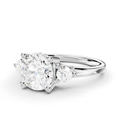 Stacy Three-Stone Hidden Halo Lab Diamond Engagement Ring (.25 ct. tw.)