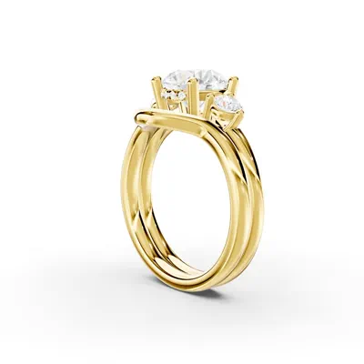 Stacy Three-Stone Hidden Halo Lab Diamond Engagement Ring (.25 ct. tw.)