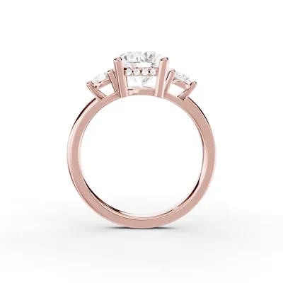 Stacy Three-Stone Hidden Halo Lab Diamond Engagement Ring (.25 ct. tw.)