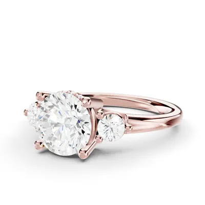 Stacy Three-Stone Hidden Halo Lab Diamond Engagement Ring (.25 ct. tw.)