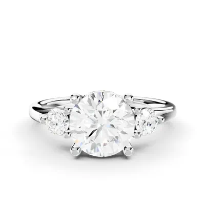 Stacy Three-Stone Hidden Halo Lab Diamond Engagement Ring (.25 ct. tw.)