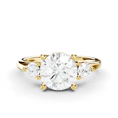 Stacy Three-Stone Hidden Halo Lab Diamond Engagement Ring (.25 ct. tw.)