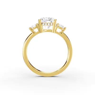Stacy Three-Stone Hidden Halo Lab Diamond Engagement Ring (.25 ct. tw.)