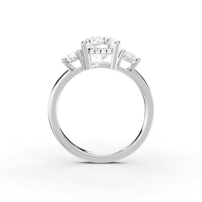 Stacy Three-Stone Hidden Halo Lab Diamond Engagement Ring (.25 ct. tw.)