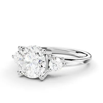 Stacy Three-Stone Hidden Halo Lab Diamond Engagement Ring (.25 ct. tw.)