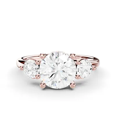 Stacy Three-Stone Hidden Halo Lab Diamond Engagement Ring (.50 ct. tw.)