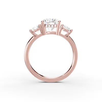 Stacy Three-Stone Hidden Halo Lab Diamond Engagement Ring (.50 ct. tw.)