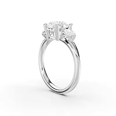 Stacy Three-Stone Hidden Halo Lab Diamond Engagement Ring (.50 ct. tw.)